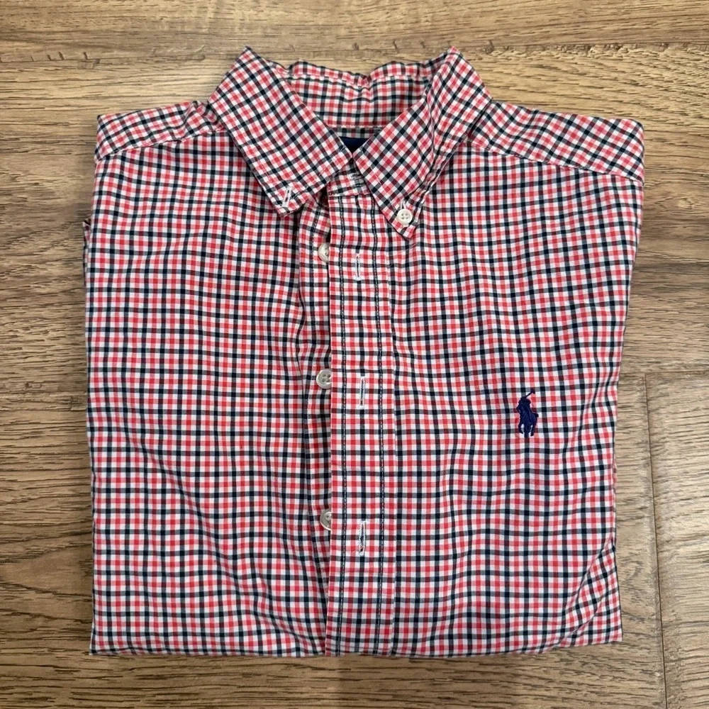 Ralph Lauren Boys Cotton Button Up M 10-12 NWOT